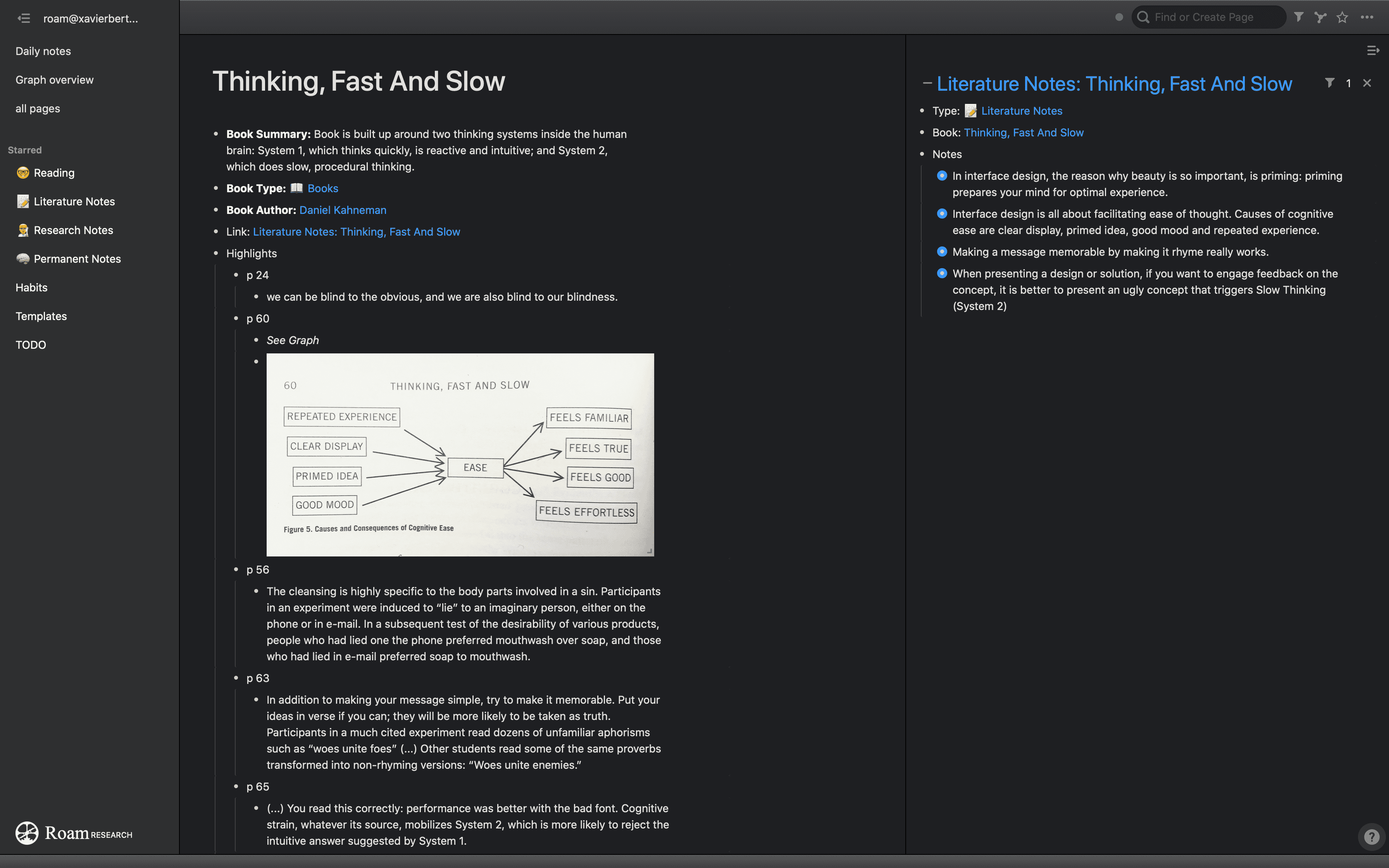 Preview of Roam Research macOS Dark Theme